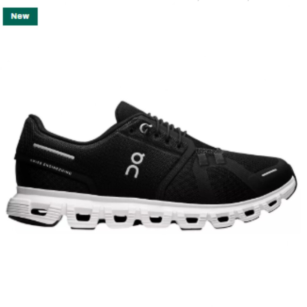 On Women's Cloud 6 Shoes/Color: Black/Black/White